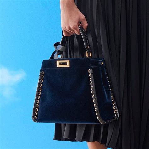 fendi peekaboo blue velvet